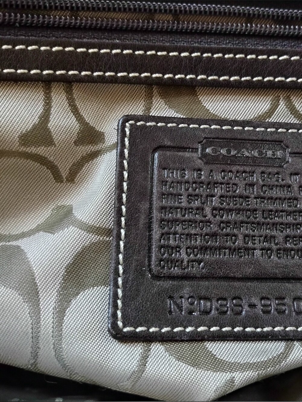 COACH Brown Suede Leather Accent Satchel Bag - Picture 5 of 10